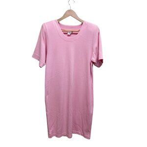 Weekenders Pink Padded Shoulder Short Sleeve Stretchy Shift Dress Size S